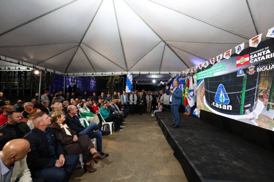 Casan e Governo do Estado inauguram ETA Valdecir Müller em Biguaçu e reservatório