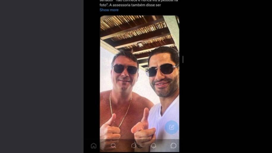 Flávio Bolsonaro questiona autenticidade de foto com capanga de Vorcaro após morte