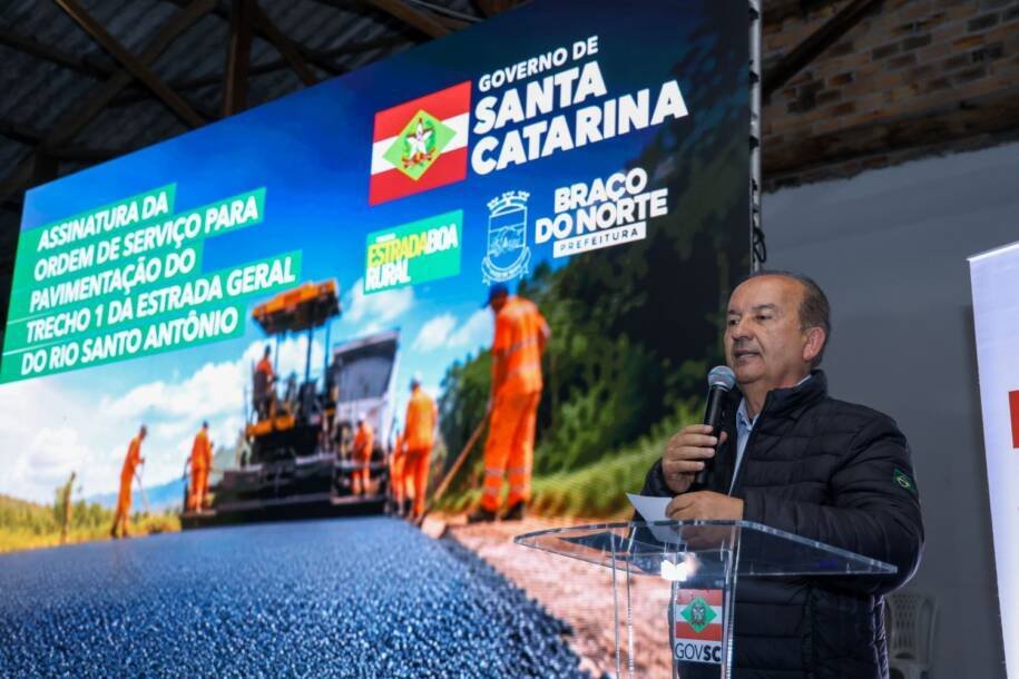 Governador Jorginho Mello libera quase R$ 8 milhões para infraestrutura em Braço do Norte