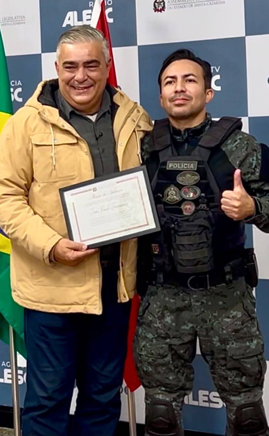 João Paulo Fernandes é homenageado pela ALESC por serviços ao sistema prisional