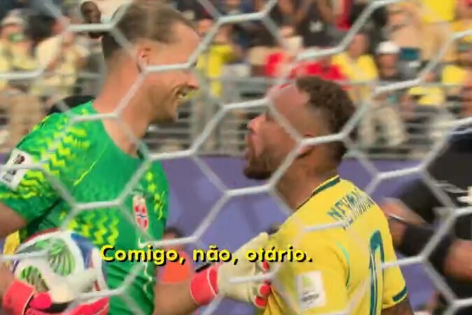 Neymar provoca goleiro da Noruega após pênalti em eliminação do Brasil