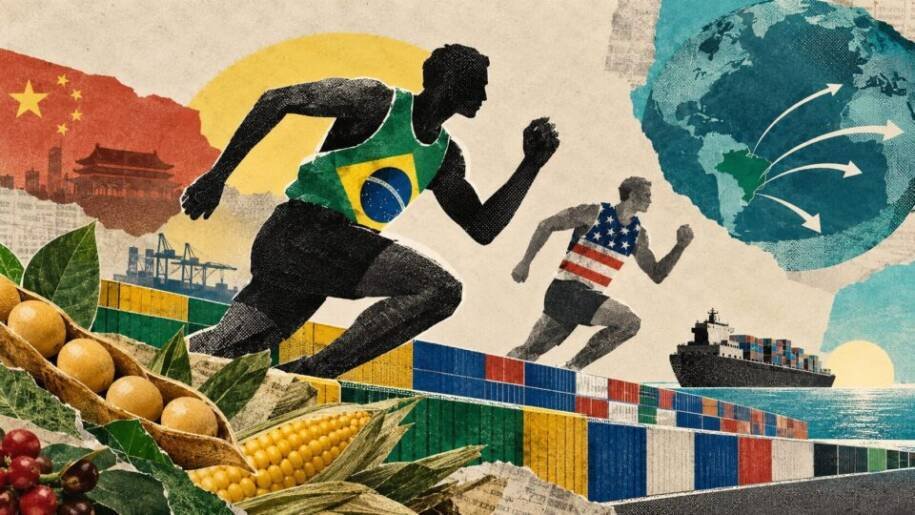 Brasil avança e deve superar EUA em exportações agrícolas até 2026