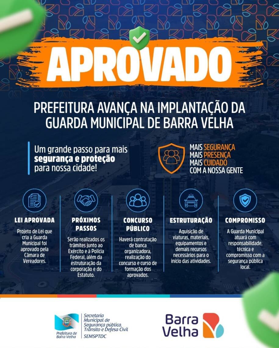 Câmara de Vereadores aprova Guarda Municipal em Barra Velha e gera expectativa