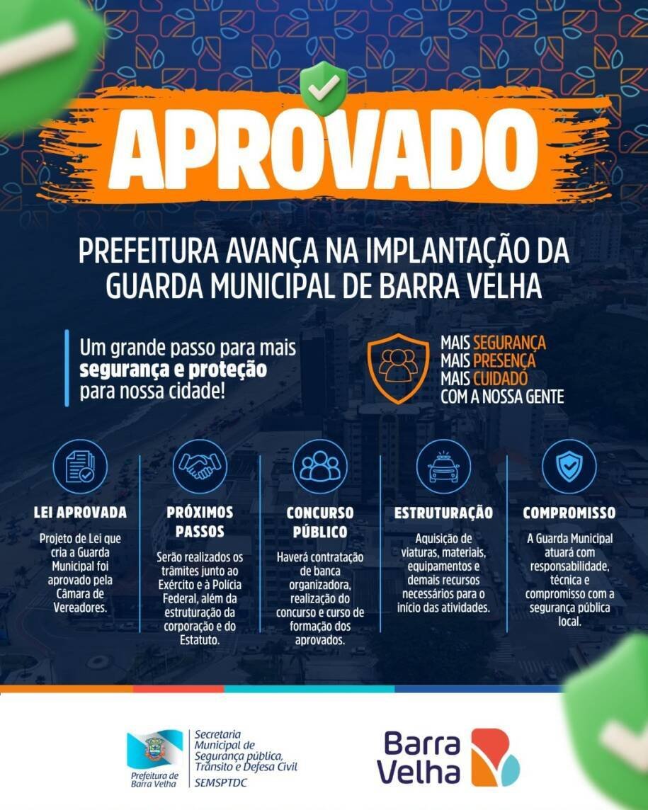 Câmara de Vereadores aprova Guarda Municipal em Barra Velha e gera expectativa