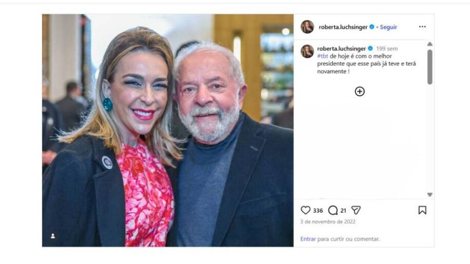 Campanha de Lula nega vínculos com Roberta Luchsinger após fotos polêmicas