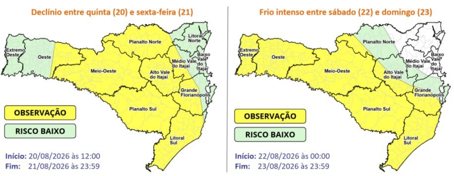 Defesa Civil alerta: temperaturas em Santa Catarina despencam e geadas se aproximam!