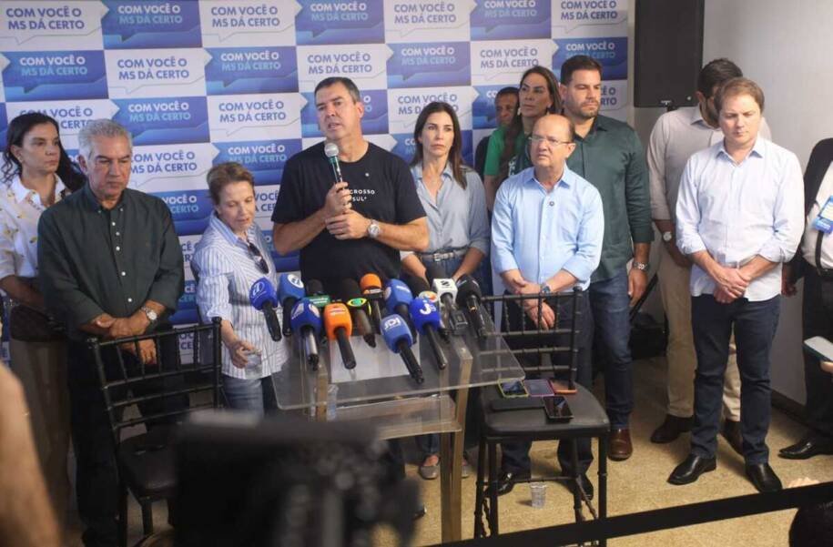 Eduardo Riedel e coligação oficializam candidaturas em convenção tensa em MS