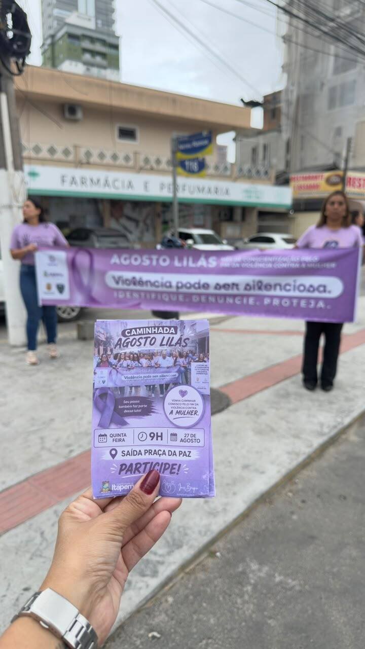 Itapema realiza blitz educativa e convida para caminhada do Agosto Lilás