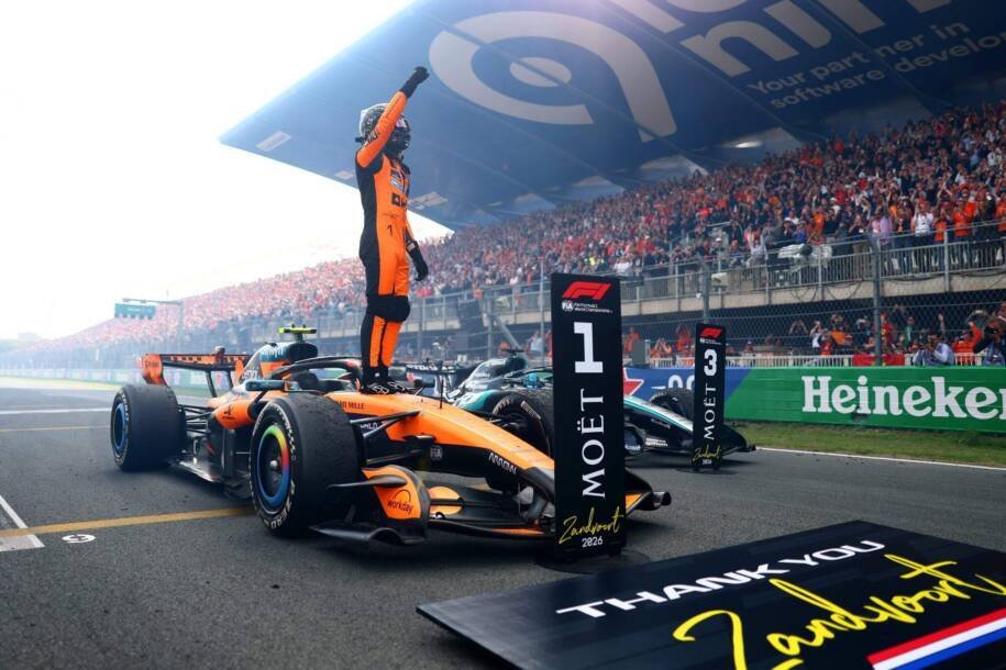 Lando Norris conquista vitória no GP da Holanda e Max Verstappen abandona após acidente