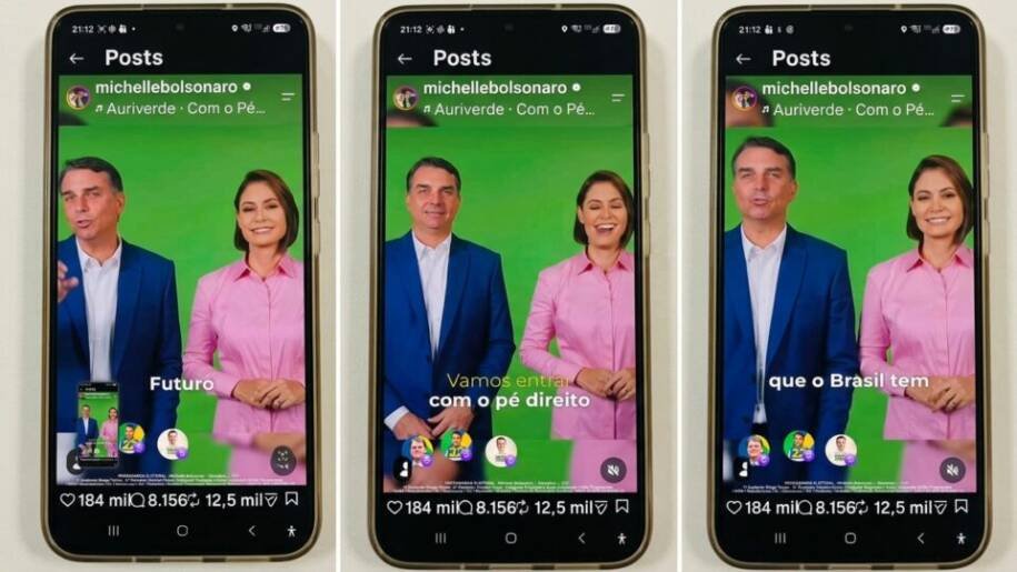Michelle Bolsonaro exibe vídeo com Flávio após desentendimento e reconciliação