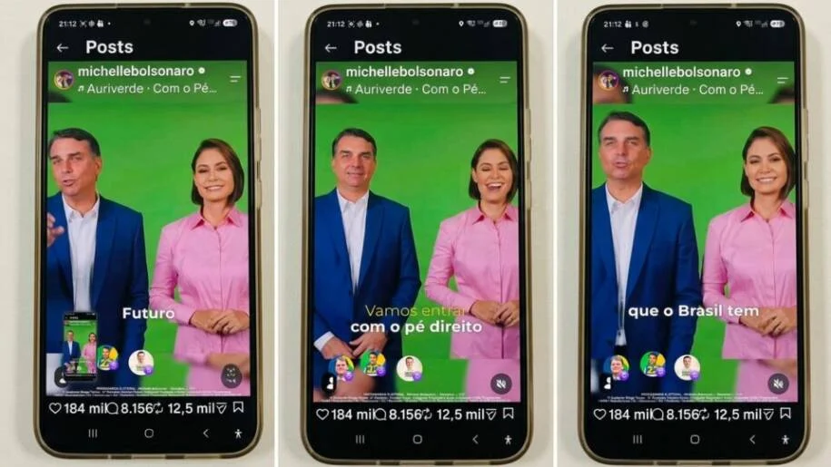 Michelle Bolsonaro exibe vídeo com Flávio após desentendimento e reconciliação