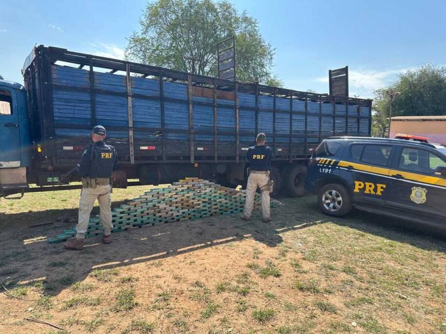 PRF prende motorista e apreende 195 quilos de cocaína em caminhão de boi
