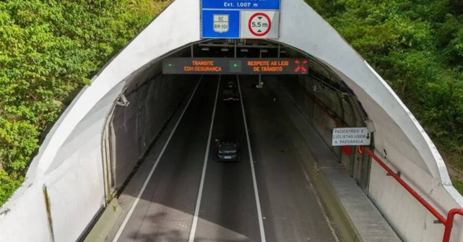 Arteris Litoral Sul anuncia interdições totais no Túnel do Morro do Boi em Balneário Camboriú