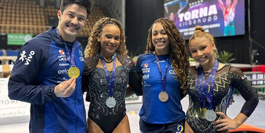 Brasil conquista cinco medalhas na Copa do Mundo de Ginástica na Hungria e brilha