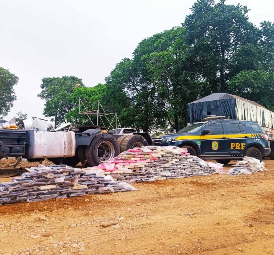 PRF desmantela esquema de tráfico com 304 kg de cocaína em tanque na BR-262
