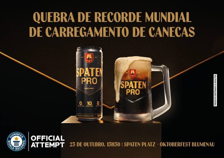 Ambev desafia Guinness com recorde de canecas na Oktoberfest Blumenau