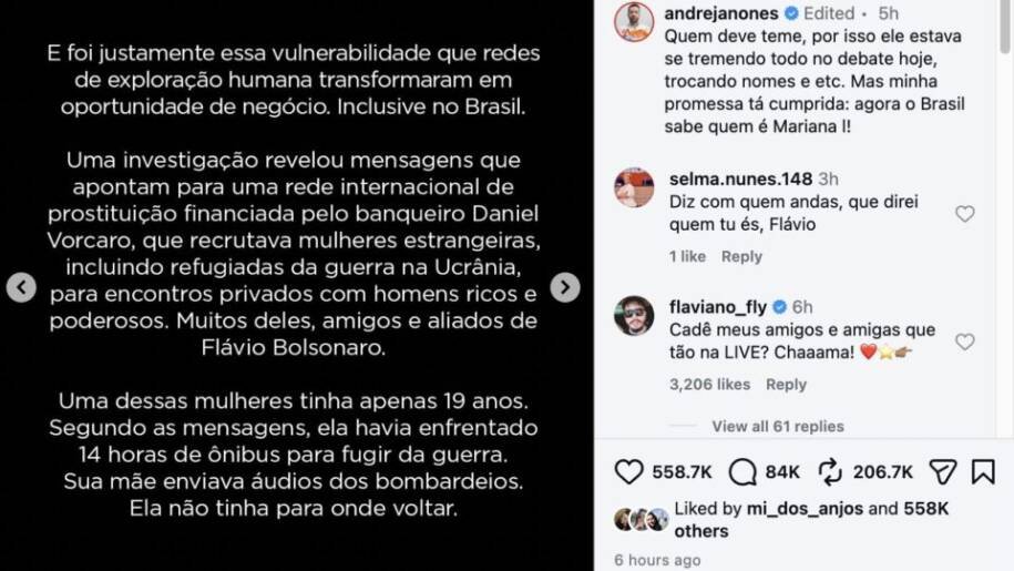 André Janones publica fake news e gera atrito internacional com Flávio Bolsonaro