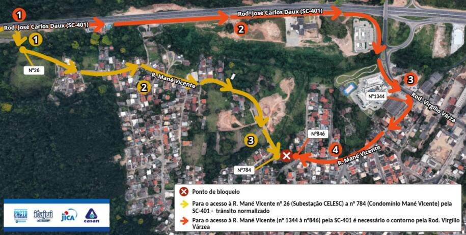 Casan inicia obras de esgoto em Monte Verde e bloqueia ruas em Florianópolis