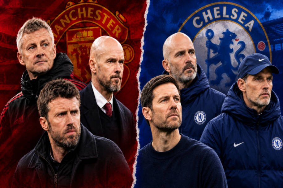 Chelsea e Manchester United se enfrentam em duelo que pode definir futuros de Carrick e Alonso