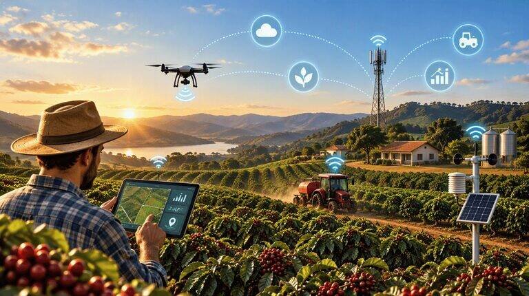 Conab projeta safra de café em 2026 com aumento histórico e conectividade em alta