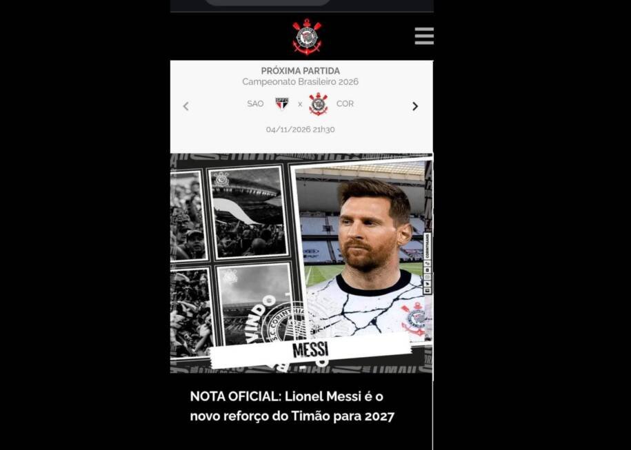 Corinthians sofre ataque hacker e anuncia contratação falsa de Messi