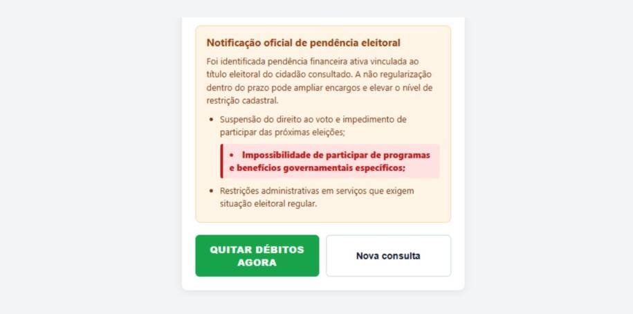 Eleições 2026: Site falso imita TSE e cobra R$ 47,90 via Pix; saiba como se proteger