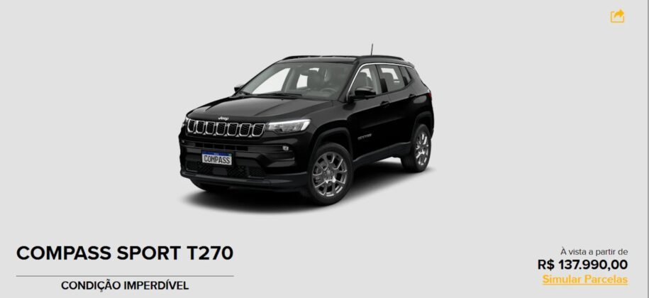Jeep derruba preço do Compass Sport e gera disputa com Renegade; entenda!