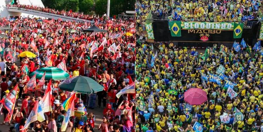 Lula e Flávio Bolsonaro mobilizam multidões em Brasília a 2 km de distância